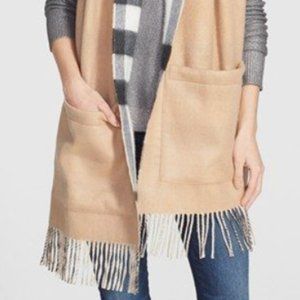 Burberry Cashmere & Wool Large Scarf with Pockets